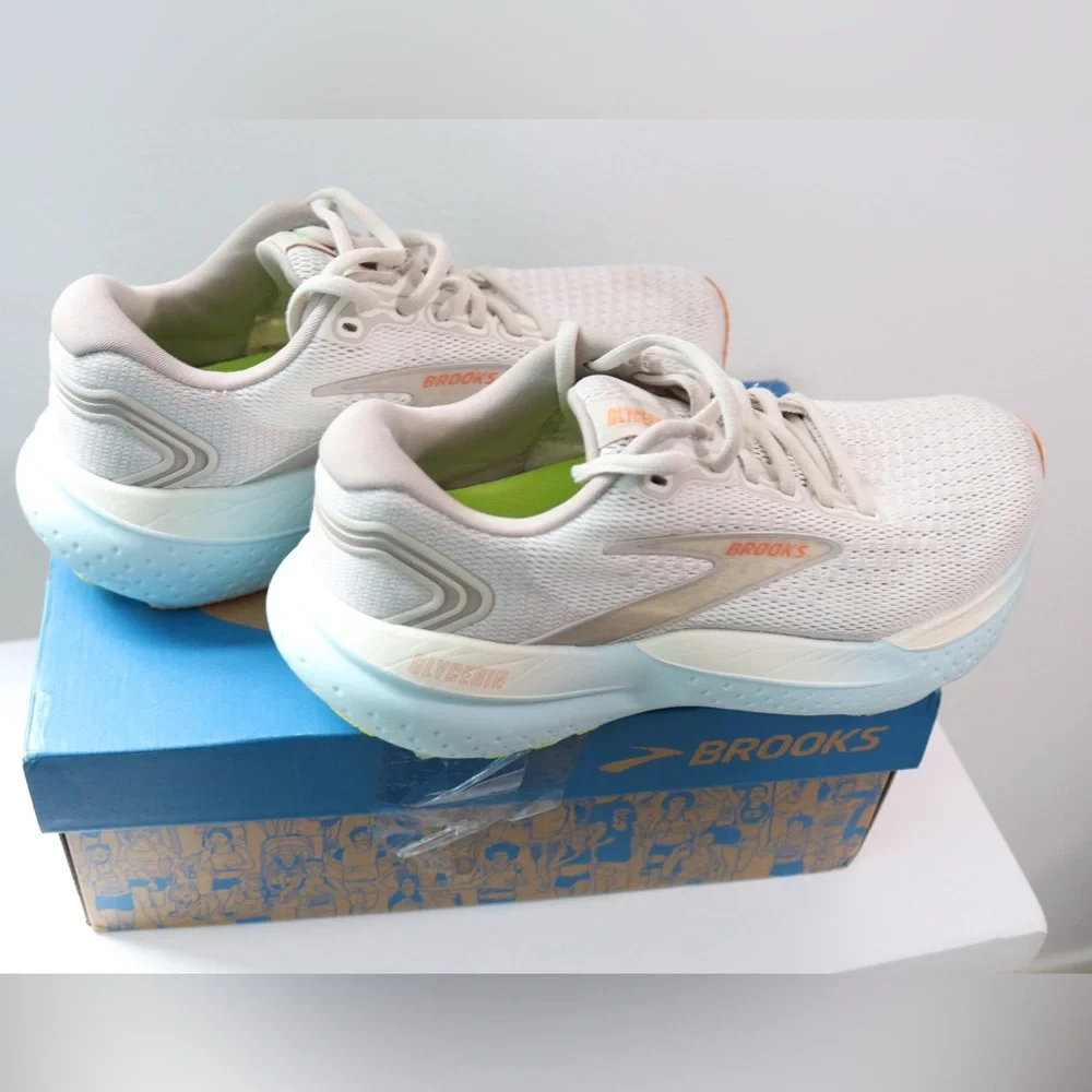 Brooks Women's Sneakers in Cream and Orange - Picture 7 of 16